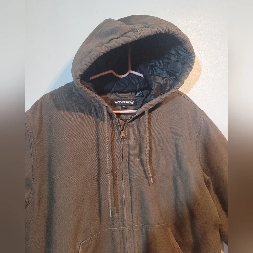 Brown Workwear Hooded Jacket. - Picture 3 of 8